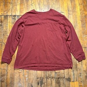 Duluth Tee Shirt Men's 3XL Red‎ Solid Relaxed Fit Long Sleeve Crew Neck Pullover